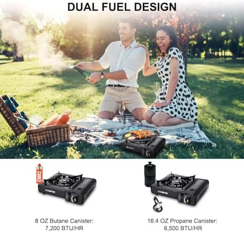 Camplux Dual Fuel Propane & Butane Stove with Carrying Case, Portable Camping Stoves with CSA Certification - Image 3