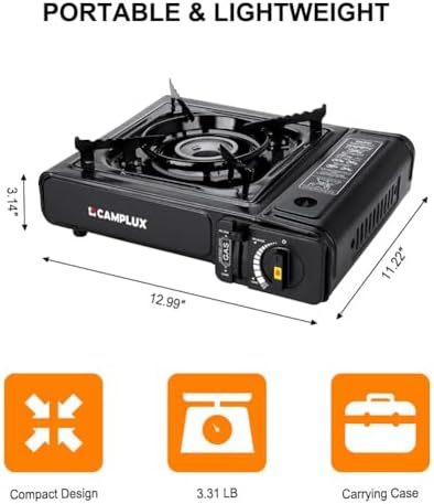 Camplux Dual Fuel Propane & Butane Stove with Carrying Case, Portable Camping Stoves with CSA Certification - Image 7