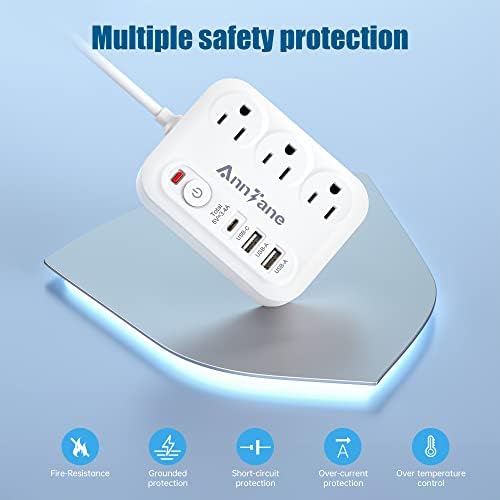 European Travel Plug Adapter with 4FT Extension Cord, (Not for UK) US to European International Plug Adapter Travel Essentials France Germany Greece - Image 4