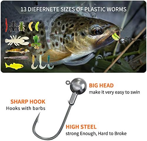 Fishing Lures Kit for Freshwater Bait Tackle Kit for Bass Trout Salmon Fishing Accessories Tackle Box Including Spoon Lures Soft Plastic Worms Gifts for Men - Image 4